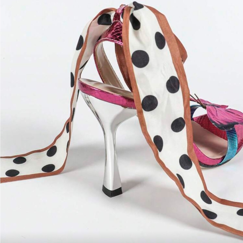 Pink Butterfly Ankle Strap Heels - Picture 5 of 5